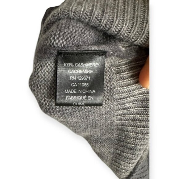 360 CASHMERE Tavi Leopard pattern lightweight 2ply Cashmere Sweater top grey XS - Picture 5 of 6